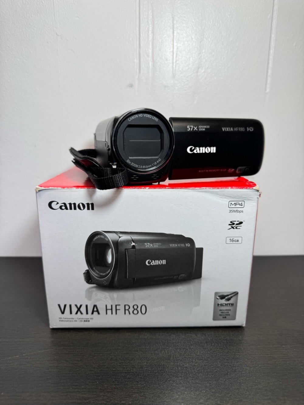 *READ DESC* Canon VIXIA HF R80 Full HD 1080p 60fps MP4 16GB Flash Camcorder 32x